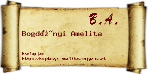 Bogdányi Amelita névjegykártya